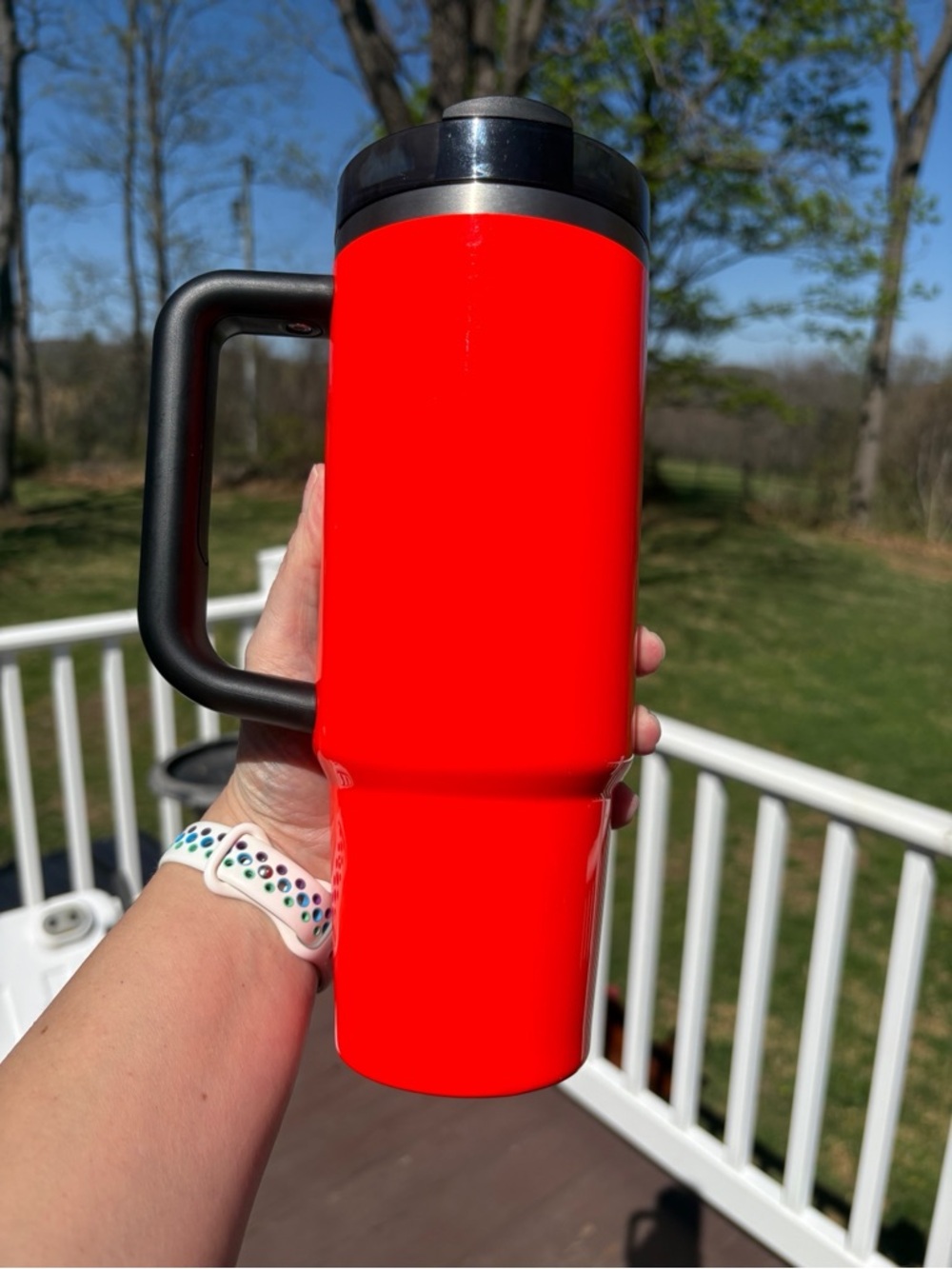 ♥️💖 Stanley Quencher Neon Orange 30 oz Tumbler - Picture 7 of 9
